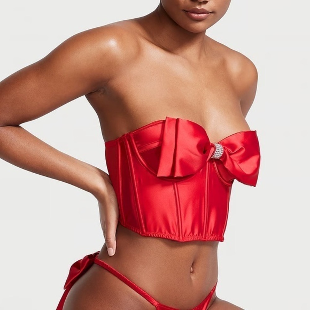 VS DREAM ANGELS CUPPED BOW BUSTIER BRA TOP